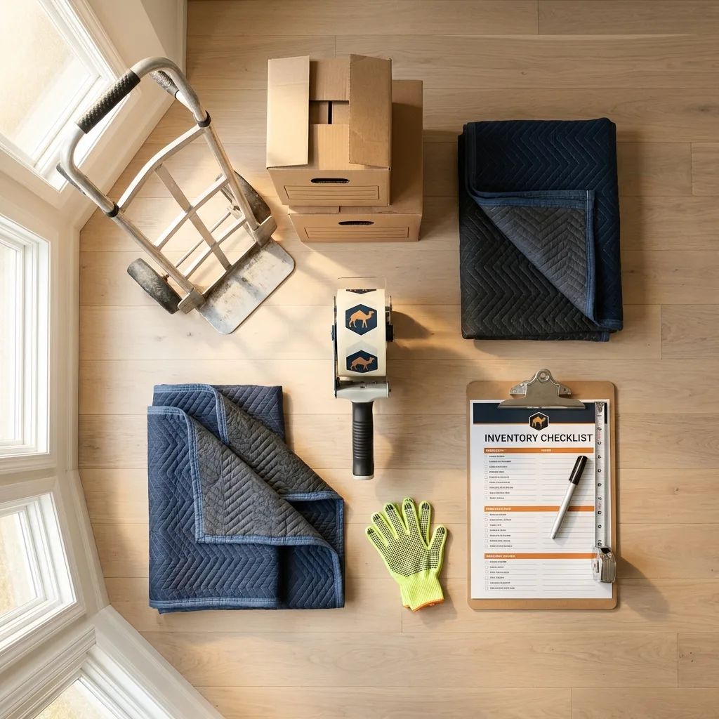 Professional moving supplies and packing materials layout for Rural Retreat residential relocations